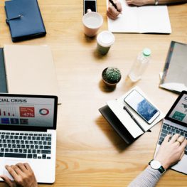 Business people working on a laptop